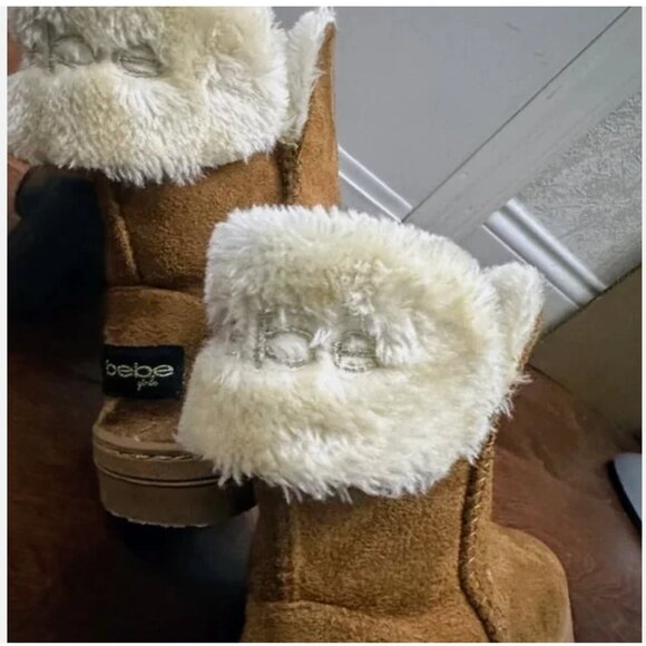 Bebe Girls’ Boots Shoes for girls Microsuede Sherpa Size 1 - Picture 4 of 5